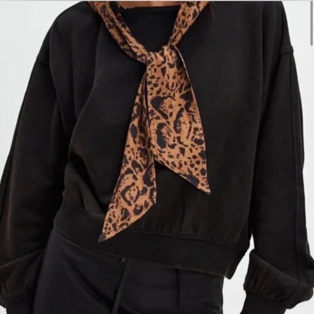 Free People Headscarf Hoodie in Cheetah NWOT